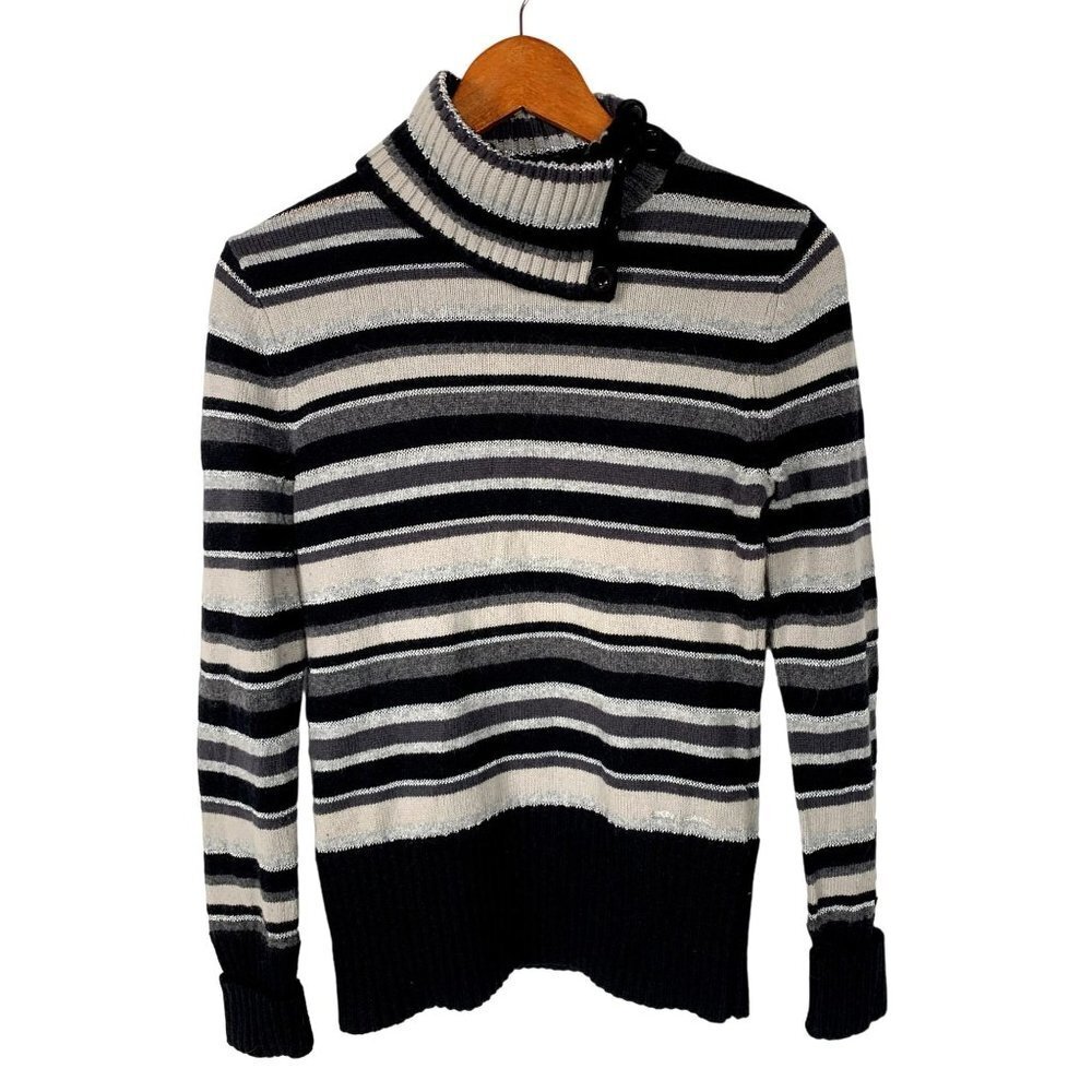 DKNY Jeans Womens Striped Angora‎ Blend Sweater Size Large